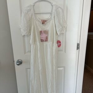 White midi dress